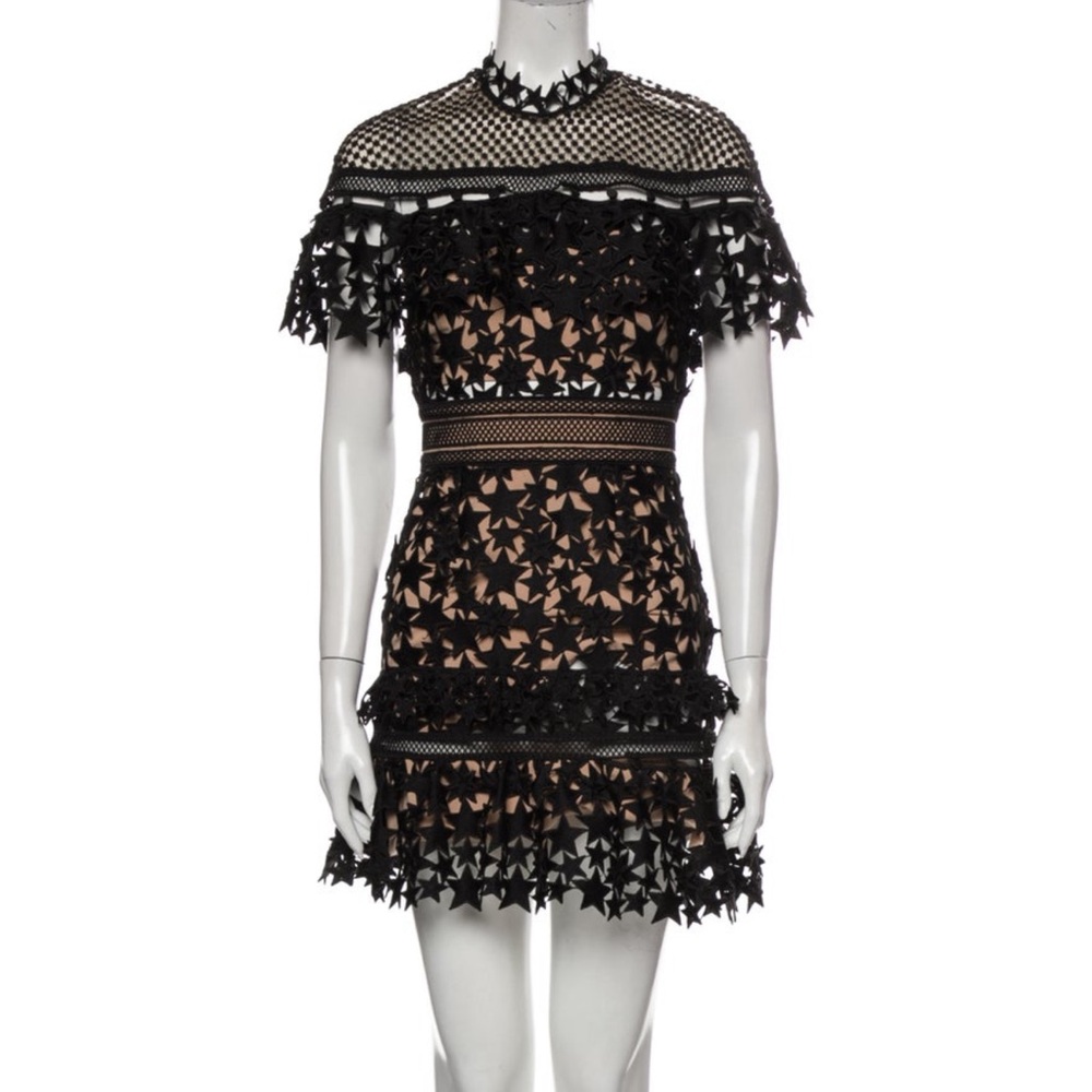 Self Portrait Black Star Cutout Dress